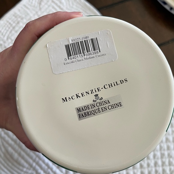 MacKenzie-Childs Emerald Check Canister medium - Picture 3 of 4
